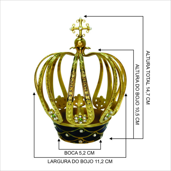 Coroa 300 anos de Nossa Senhora Aparecida P/imagens de 50cm - Imagem 5