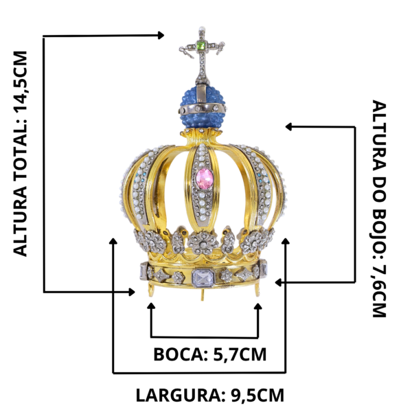 Coroa Rica de Nossa Senhora de Fátima P/imagens de 75cm - Imagem 7