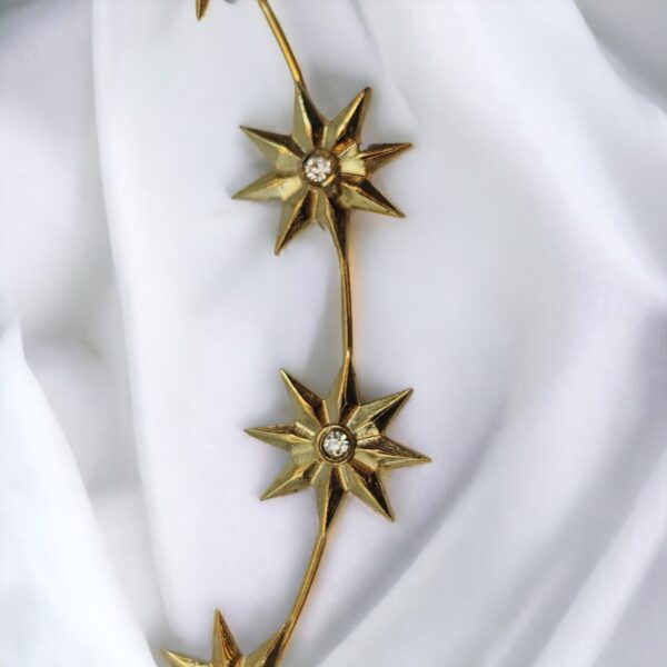 Auréola 12 Estrelas C/pedrarias e Banhada a Ouro 16cm - Imagem 2
