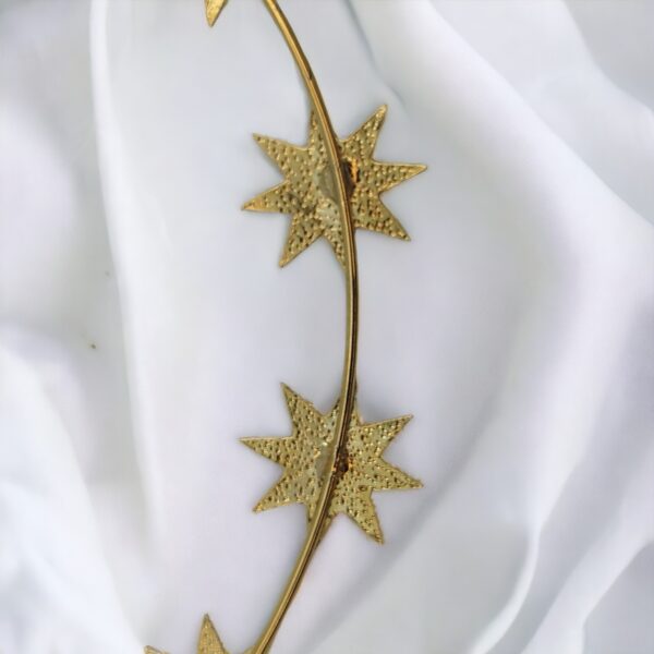 Auréola 12 Estrelas C/pedrarias e Banhada a Ouro 16cm - Imagem 4