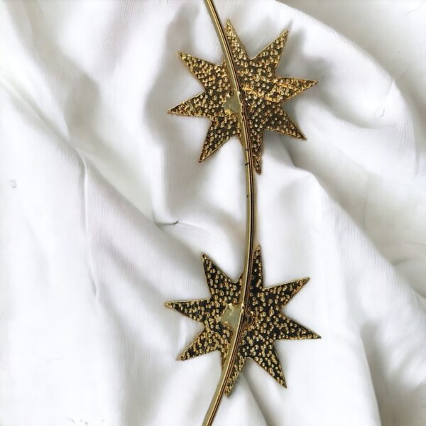 Auréola 12 Estrelas C/pedrarias e Banhada a Ouro 20cm - Imagem 4
