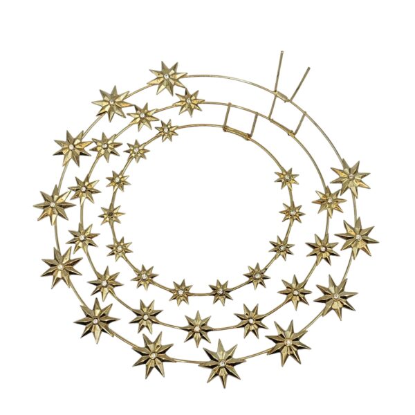 Auréola 12 Estrelas C/pedrarias e Banhada a Ouro 16cm - Imagem 6