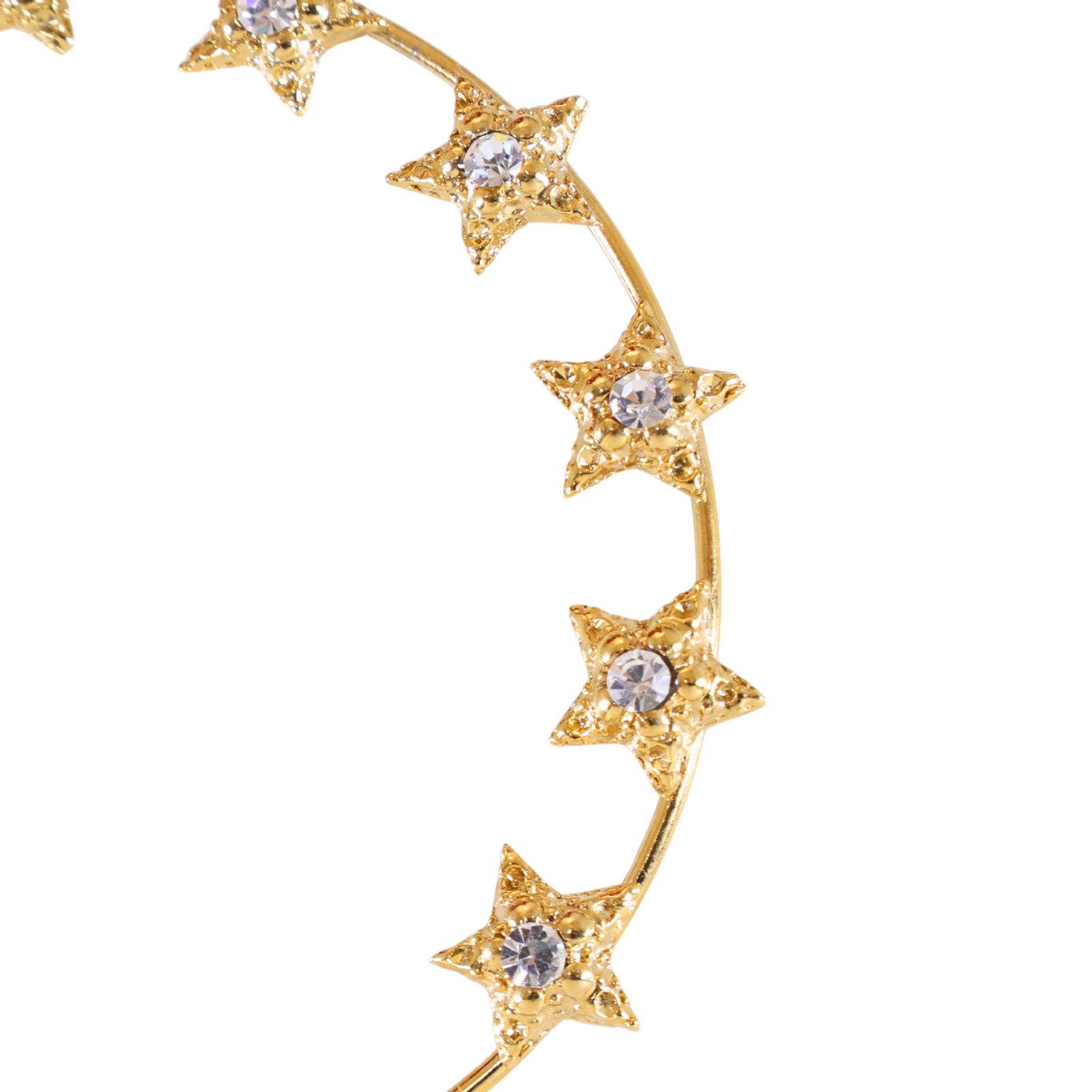 Auréola 12 Estrelas C/pedrarias e Banhada a Ouro 6,5cm