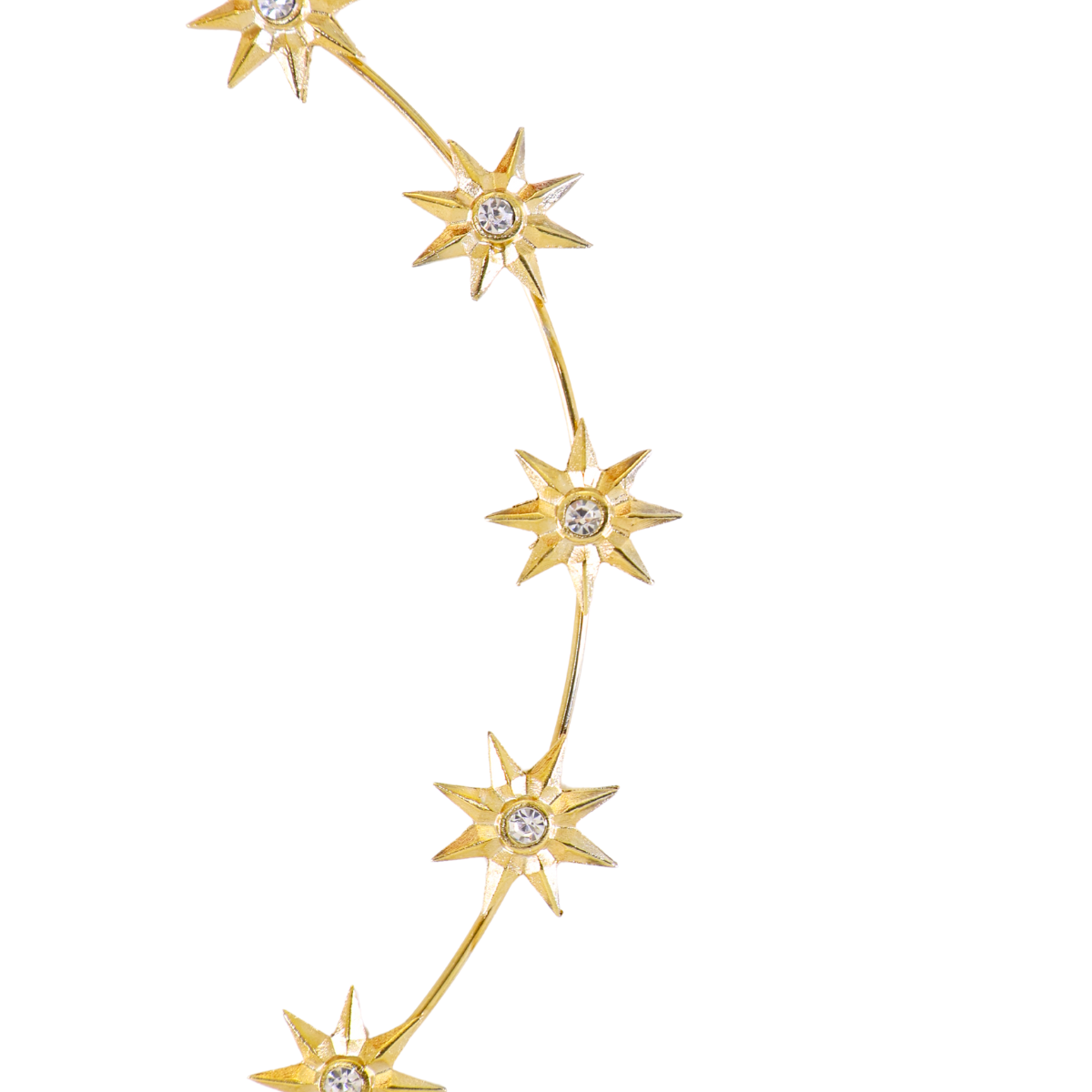 Auréola 12 Estrelas C/pedrarias e Banhada a Ouro 20cm